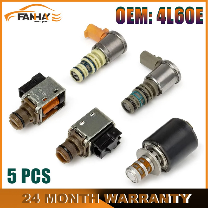 5PCS Automatic Transmission Solenoid Valve Kit 4L60E For 2003-On Chevrolet For GMC For Hummer For P