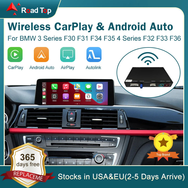 Wireless CarPlay RoadTop for BMW Series 3 4 F30 F31 F32 F33 F34 F35 F36 2012-2020 with Android Auto