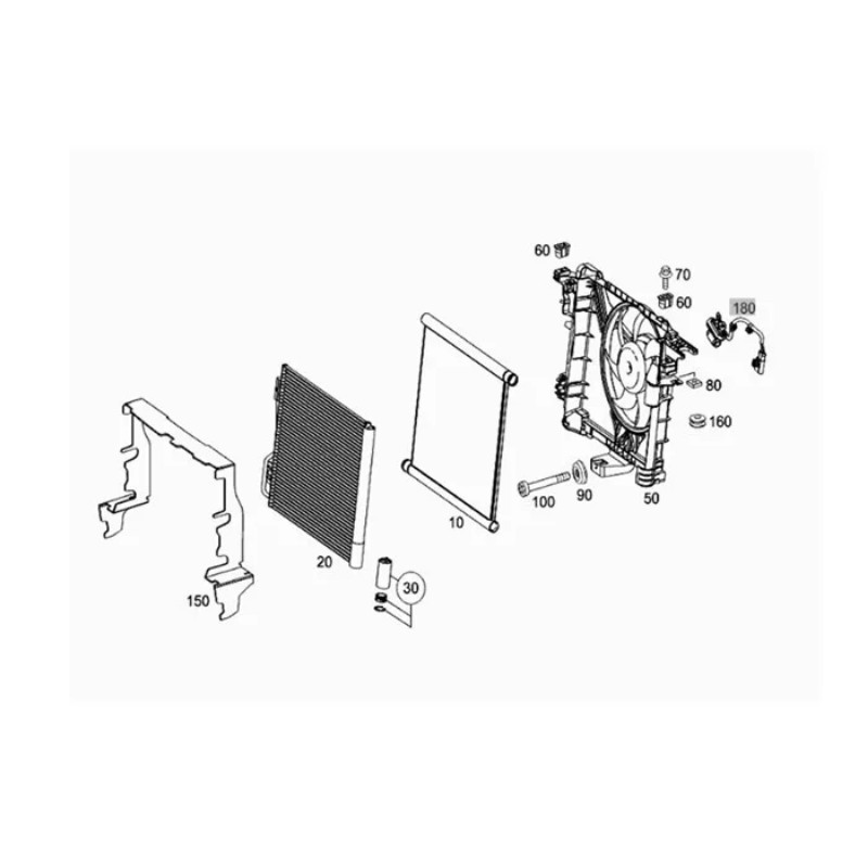 Cooling Electric radiator fan For Mercedes-Benz smart W451 A0002009323