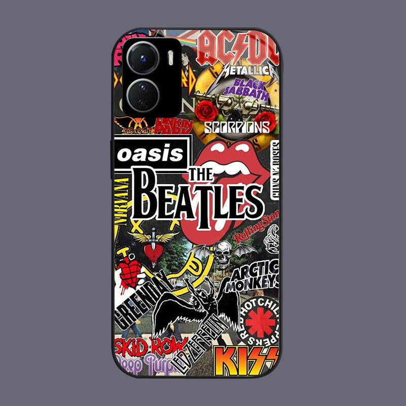 DJ-41 Rock Band Casing GLASS soft frame สีดํา VIVO iQOO Y16 Z9X Y17S Y15S Y15A Y56 Y36i Y01 Y36 U5X 