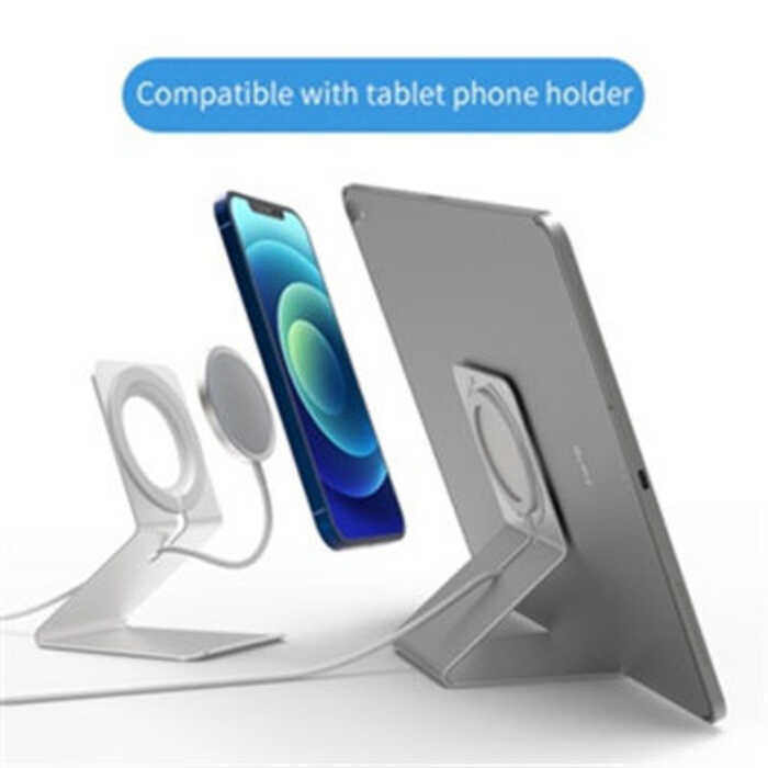 GTWIN อลูมิเนียมไร้สายแบตเตอรี่ Charger Magnetic Desktop Stand Fast Charging Elephant Ear Pad สําหรั