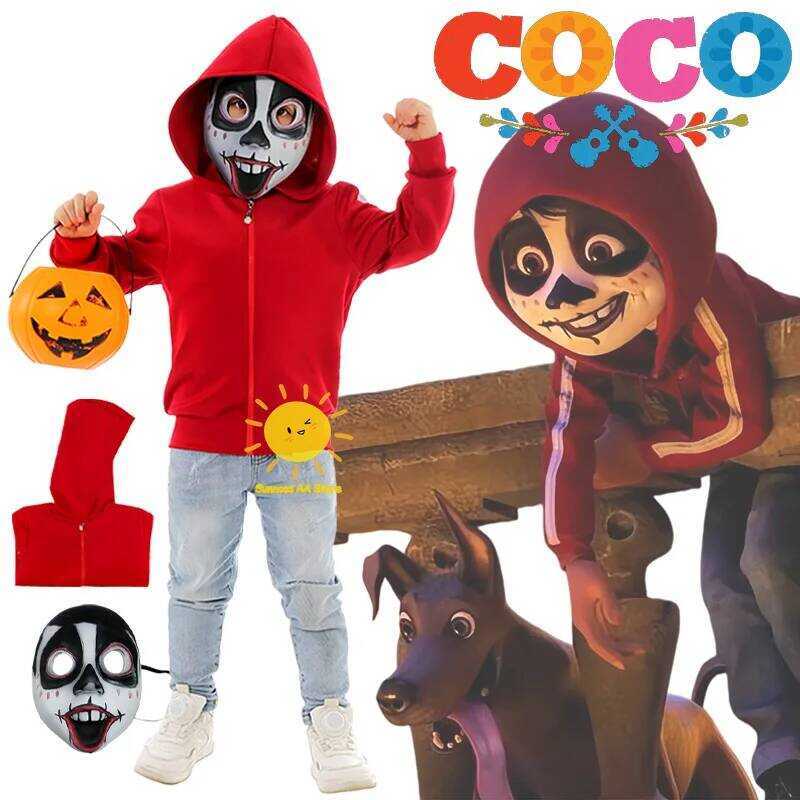 C Beast Kingdom Coco Cosplay Miguel Riveras Cosplay Costume Coat Hooded Sweat Miguel Suits Hallowee