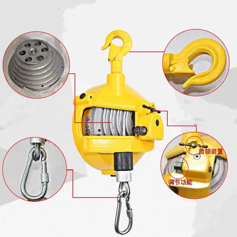 1-3KG Spring Balancer Self-locking Tower-Type Lifting Hook Spring Holder Balancer Steel Wire Rope B