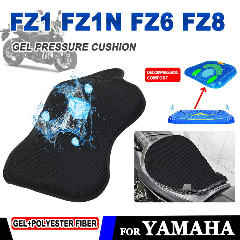 Gel Pressure Relief Seat Cushion Cover For Yamaha FZ1 Fz1n FZ8 FZ6 FZ6R Fzh150 Fzn150 Fzs600 Motorc