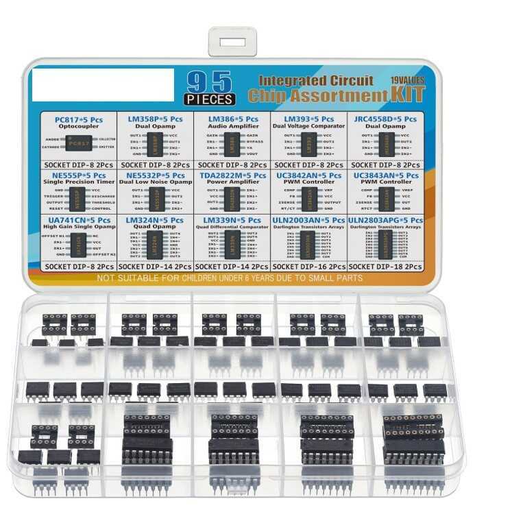 15 ค่า IC Series Kit PC817LM358PLM386LM393JRC4558DNE555 เครื่องขยายเสียงจับเวลา