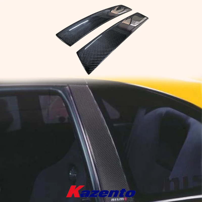 For Nissan Skyline R34 GTR GTT Carbon Fiber Window Side B-Pillar Cover Pair
