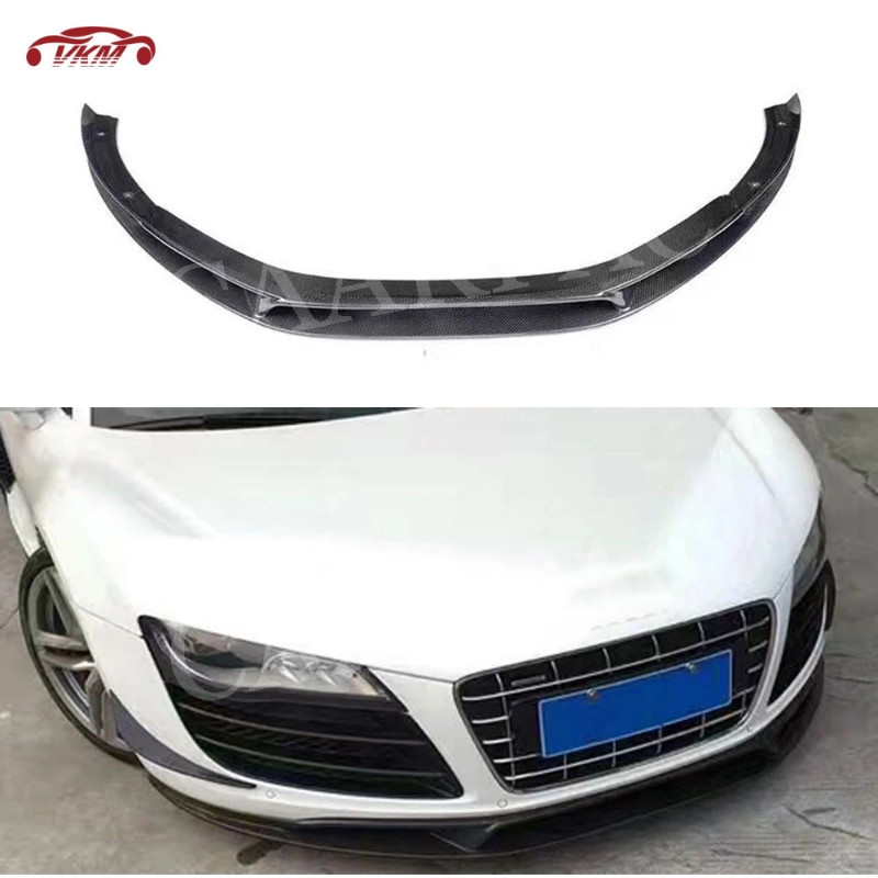 For R8 Carbon Fiber Front Lip for Audi R8 V8 V10 Spoiler 2008 - 2015 Bumper Chin Shovel Protector C
