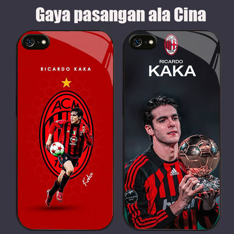 DJ-29 Milan Kaka Casing GLASS soft frame สีดํา iPhone SE 6 X XS 6S XR 8 7 Max Plus 2020 2022
