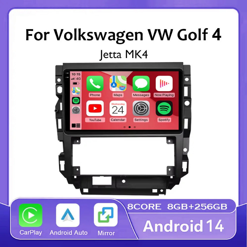Car Radio Android 14 For Volkswagen VW Golf 4 IV 2002-2008 Jetta MK4 Classics Multimedia Player Car