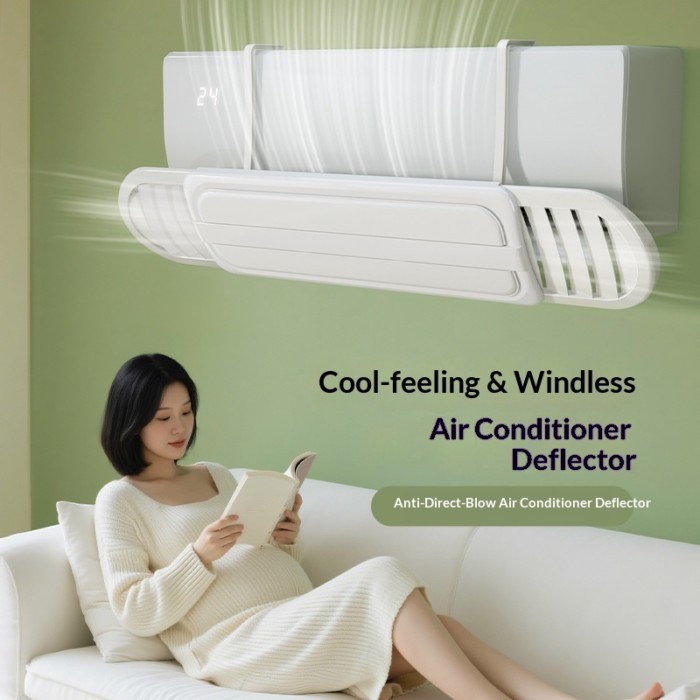 กระจกบังลมเครื่องปรับอากาศ Anti-Direct Blow Hanging Universal Air Conditioner Outlet Deflector Louve