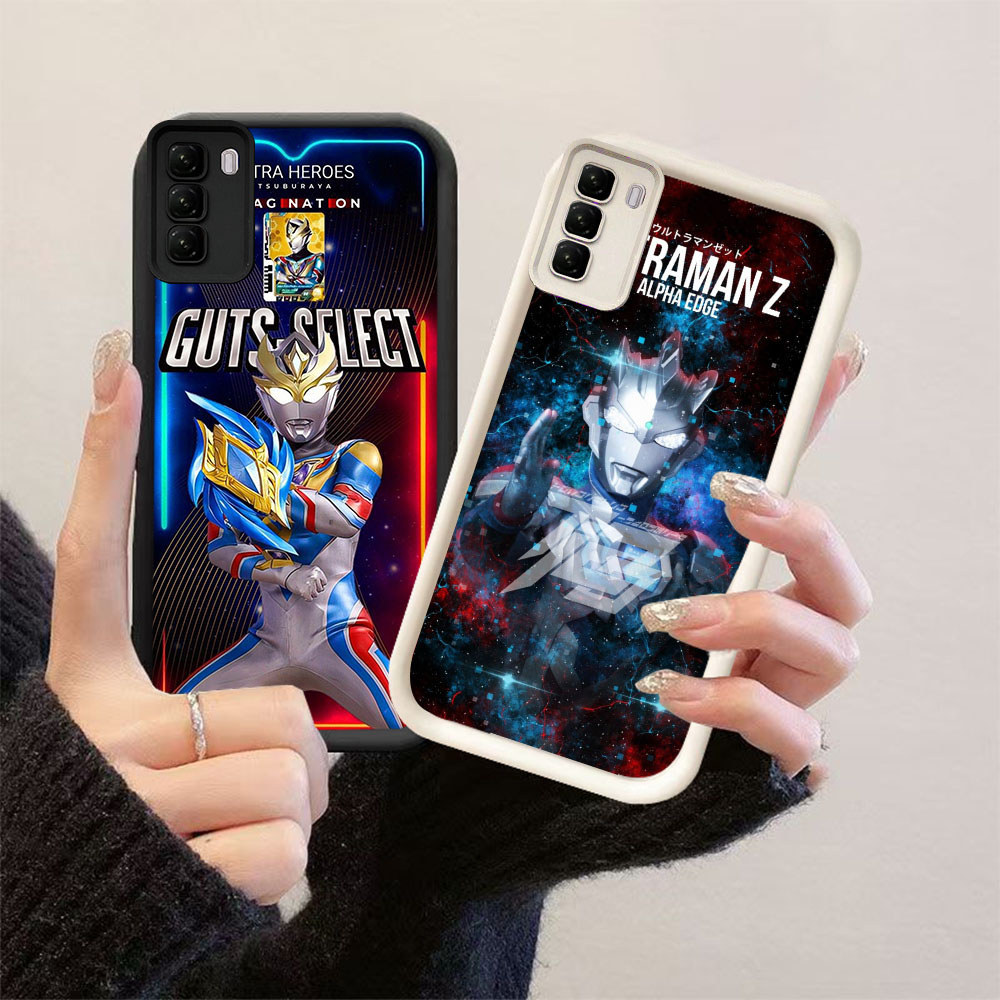 HK-67 Ultraman Ginga ปลอกกันกระแทกสําหรับซิลิโคนสีดําและสีขาว Infinix Tecno ITEL HOT POP Pova Spark 