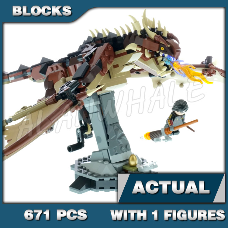 6671pcs Harry Potter Magical Wizards Hangarian Horntail Dragon Black Squama 6069 Building Blocks ของ