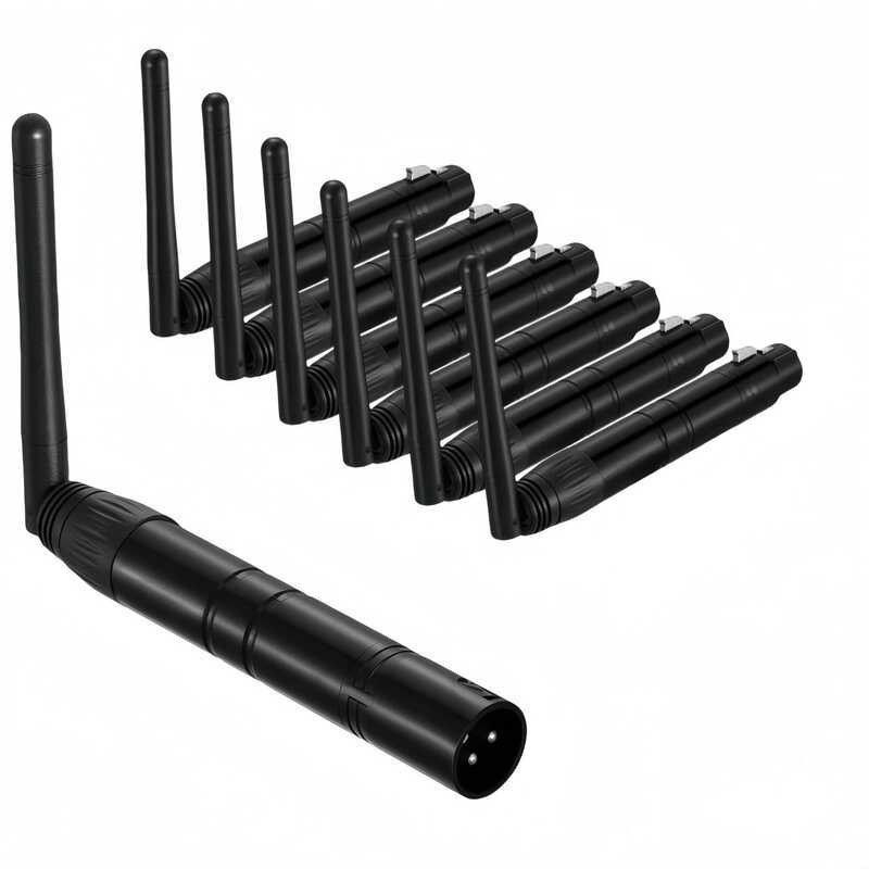 สีดํายาว DMX512 ตัวรับสัญญาณไร้สาย 2.4g DMX512 Transceiver สําหรับไฟเวที