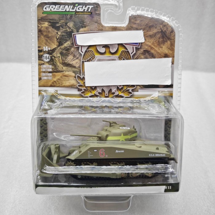 แสงสีเขียว 1: 64 1944 M4 Sherman Dozer Tank Non-ของเล่นเด็ก61020-C Limited Editionรถรุ่น