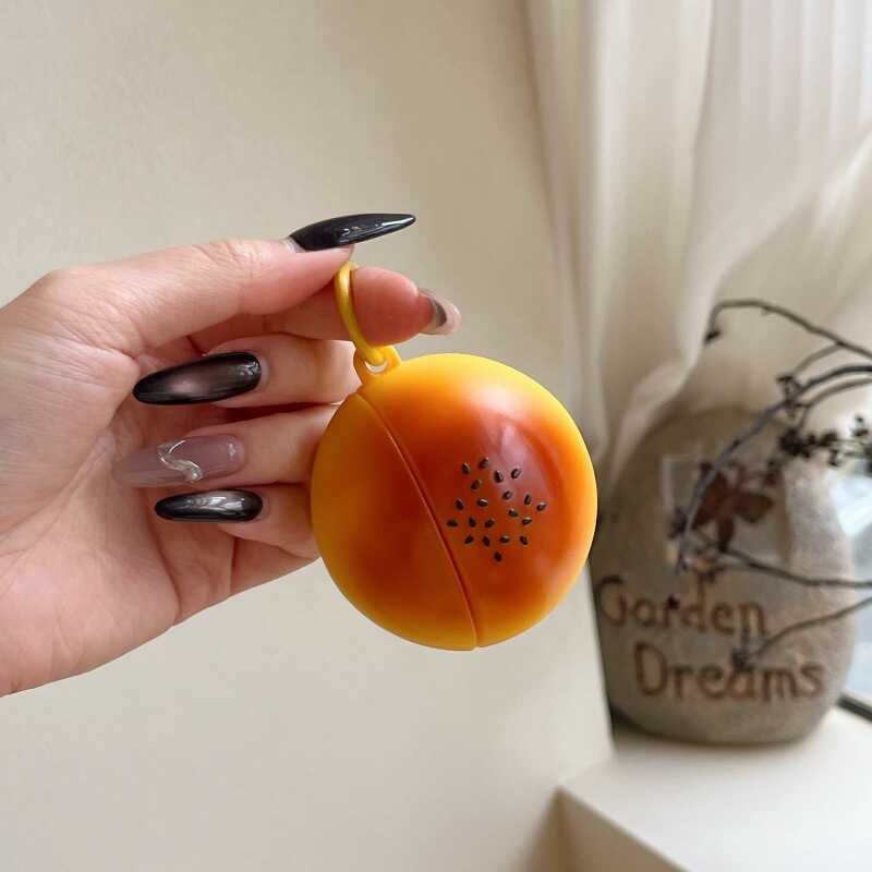 กรอบไข่แดงเหมาะสําหรับ แอปเปิล แอร์พอด4 เคสป้องกัน แอร์พอดpro3 เคสหูฟังไร้สายหญิงซิลิโคน 2/3 รุ่น