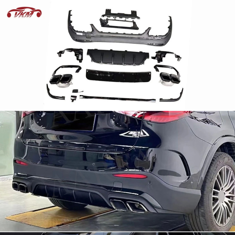 ABS Material Rear Bumper Diffuser Exhaust Tips for Benz X254 GLC260 GLC300L SUV GLC63 AMG 2023-2024