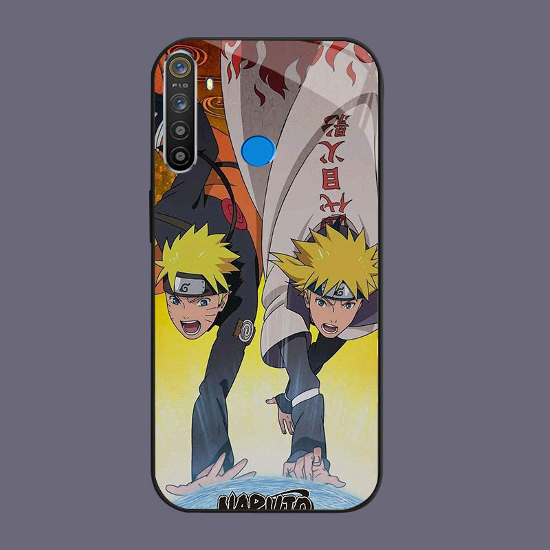 DK-90 Naruto ultimate Kill move Casing GLASS soft frame สีดํา OPPO Realme Narzo Reno F27 20 C65 3 5i