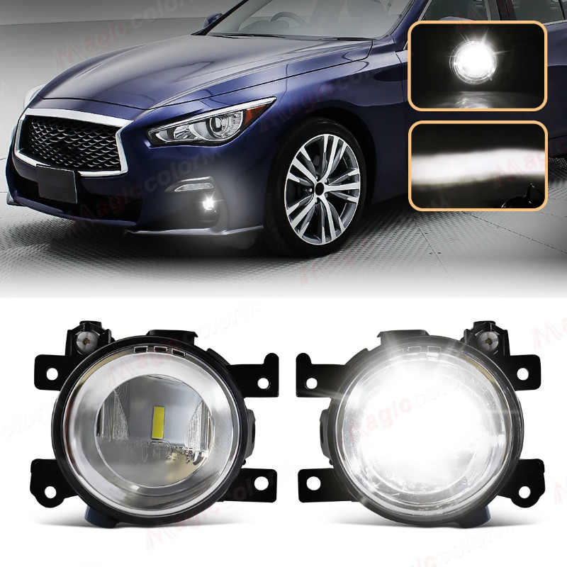 For Infiniti Q50 QX50 Q60 QX60 Q70 Q70L QX80 2014 2015 2016 2017 2018 2019 2020 LED Fog Lamps Front