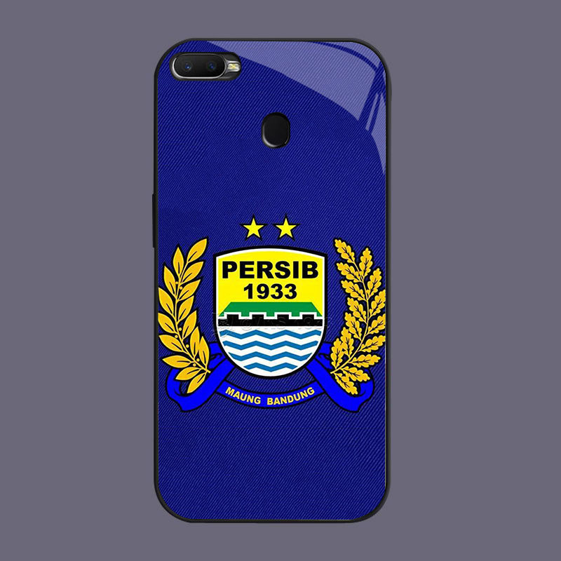 HK-2 AING PERSIB ฟุตบอล Club แก้วแก้วปลอกสําหรับ OPPO Realme F7 A7 A12 F9 A12S A11K F5 A5S 2 Pro