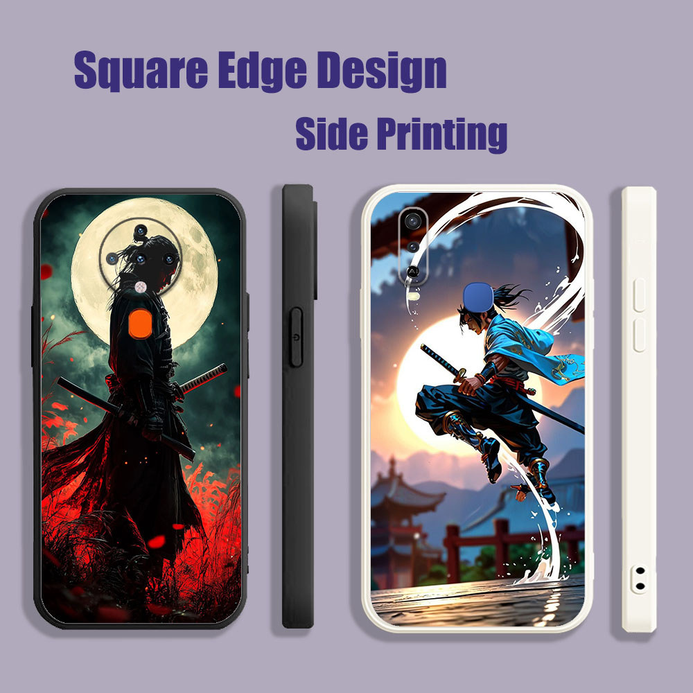 เคสสําหรับ iPhone X XS MAX XR 13 Pro 7 8 Plus last Samurai ยืน Samurai BOQ13 เคสโทรศัพท์ขอบสี่เหลี่ย