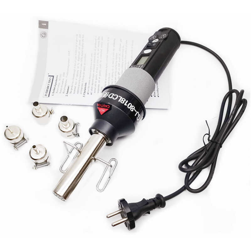220V แบบพกพาควบคุมอุณหภูมิ Hot Air จอแสดงผลดิจิตอลแห้ง GJ-8018LCD Air Supply หัวฉีดวงเล็บ Desolderin