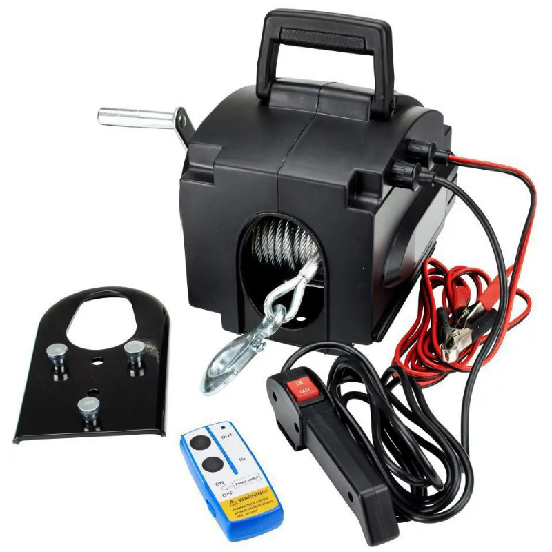 12V Boat Winch Electric Winch 3500lbs with Radio Remote Control Winch Winch Cable Lifting Tool