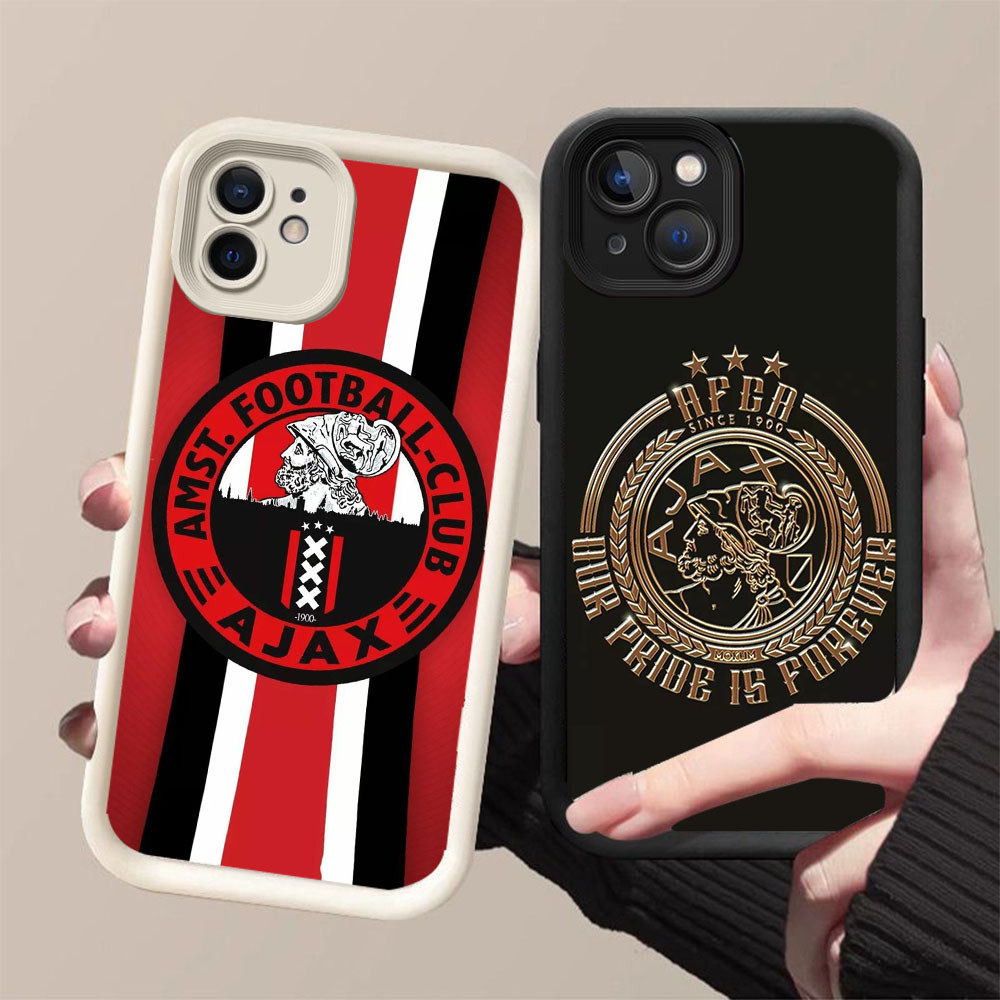 DJ-5 Ajax Amsterdam Silicone Casing สีดําและสีขาวสําหรับ iPhone 13 11 12 Mini Pro Max