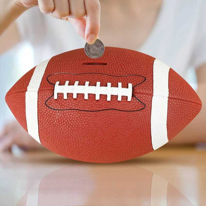 C Football Piggy Bank Football Coin Bank Shatterproof Rugby Saving Bank Ureakable Money Saving Box