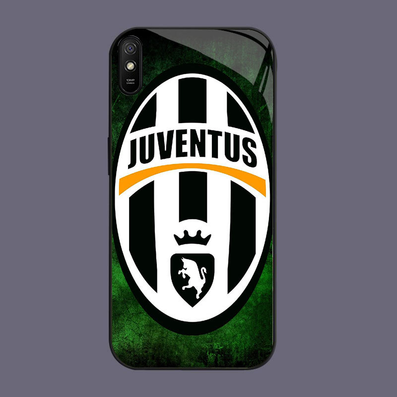 DK-68 JUVENTUS Casing GLASS soft frame สีดํา Xiaomi Redmi Note Poco 14R 7 A4 A3 9A 14C 9i C75 Pro 5G
