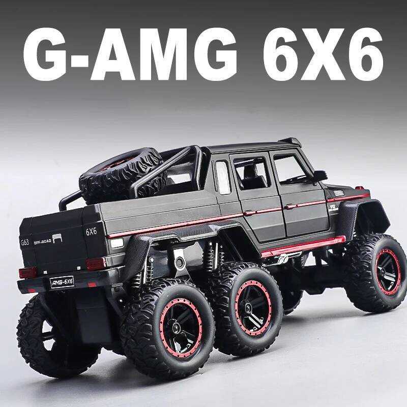 C Boxed Large Benz G63 6X6 Car Model, Meal Die-Cas Off-Road Vehicle Collecion Ornamens Sound And Li