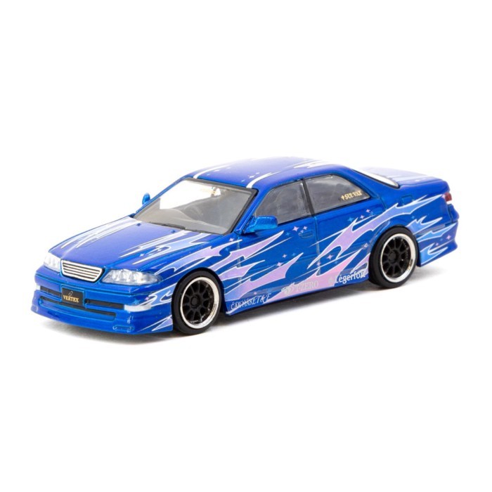 1/64 TARMAC VERTEX Toyota Mark II JZX100 Blue Metallic Alloy Car Model Limited Edition