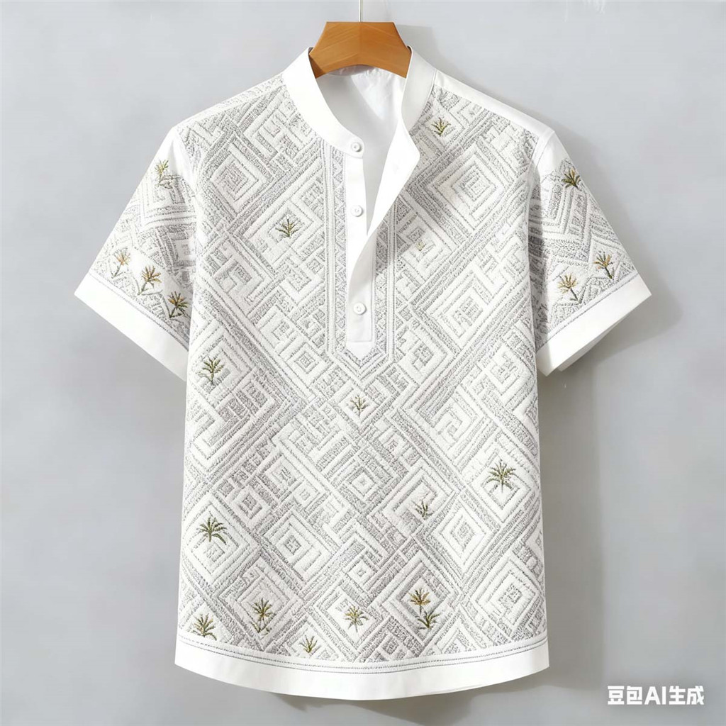 เสื้อโปโลผู้ชายบารอสําหรับผู้ชาย เสื้อผ้าสไตล์ชาติพันธุ์เสื้อวินเทจเสื้อผ้าอาเซียนท็อปส์เสื้อชาติพันธุ์รูปแบบย้อนยุคกลางแจ้งถนนสวม 49ข ราคา ถูกที่สุด ดีลบีเคเค แกลเลอรีภาพที่ 3