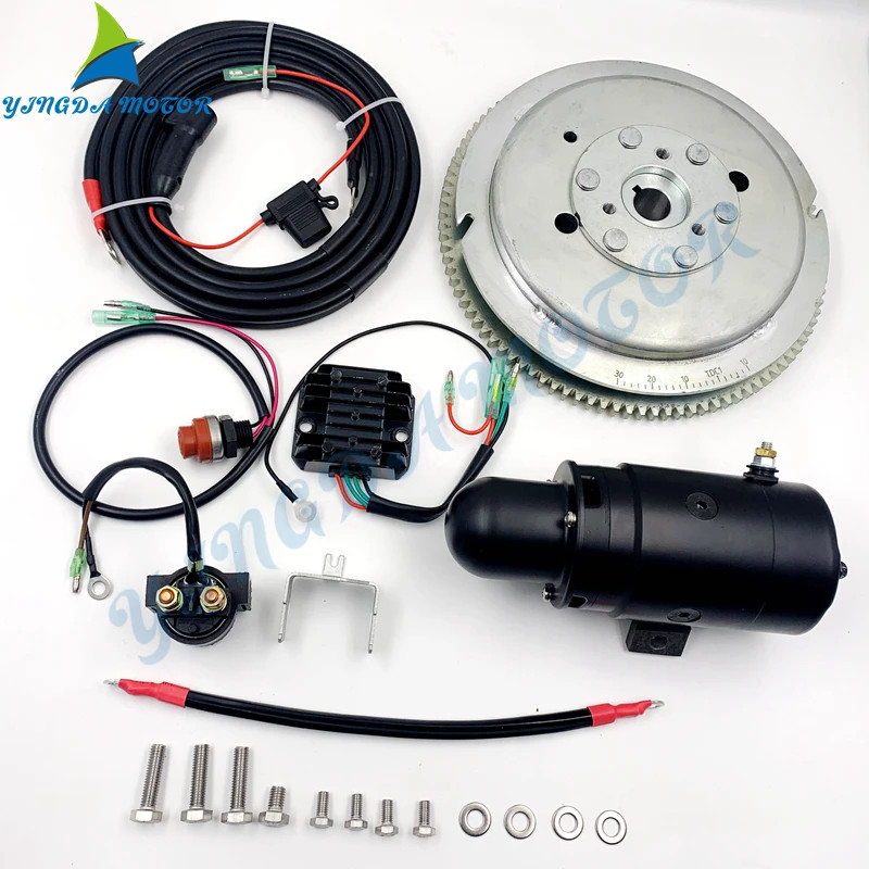 Electric Start Kit For Yamaha Outboard Motor 2T 15HP 30HP 40HP 60HP 85HP F20 Starter Motor Set Elec