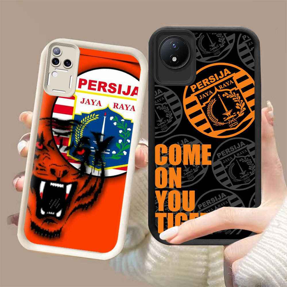 DK-65 อินโดนีเซีย FC Persita ปลอกซิลิโคนสีดําและสีขาวสําหรับ VIVO Y29 Y02a V50 V30E V30 T4 Y02 Y02t 