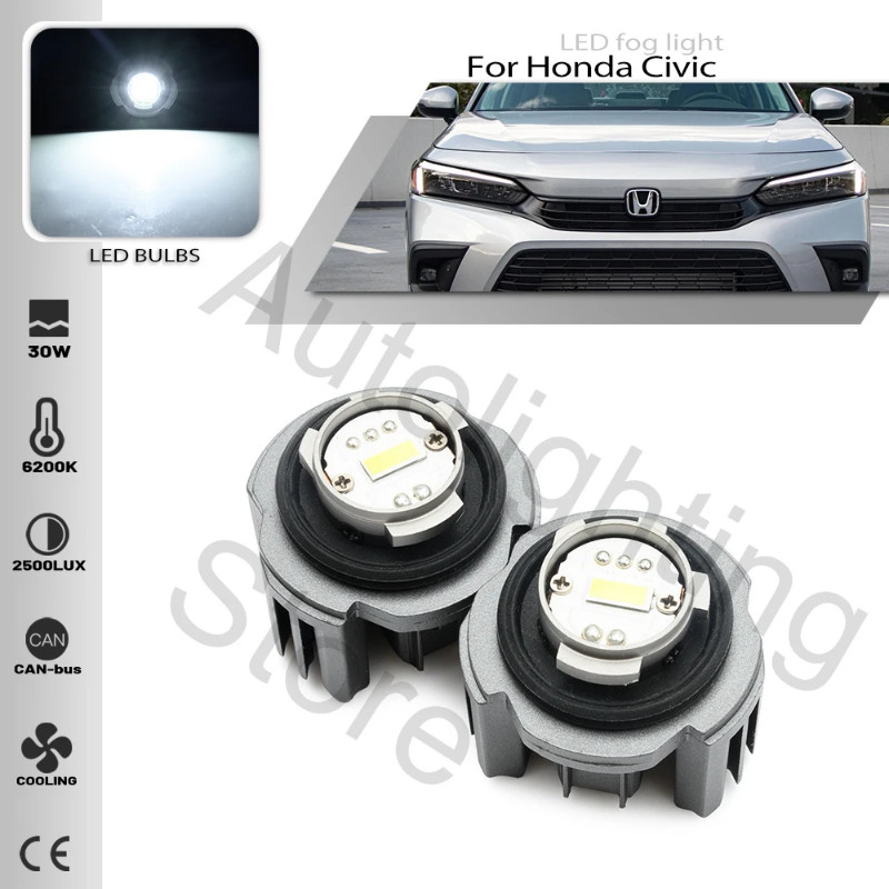2pcs LED L1B front fog Light headlight bulb For 2022+ Honda Civic 2020+ Jazz CR-V 2023+ Pilot Canbu