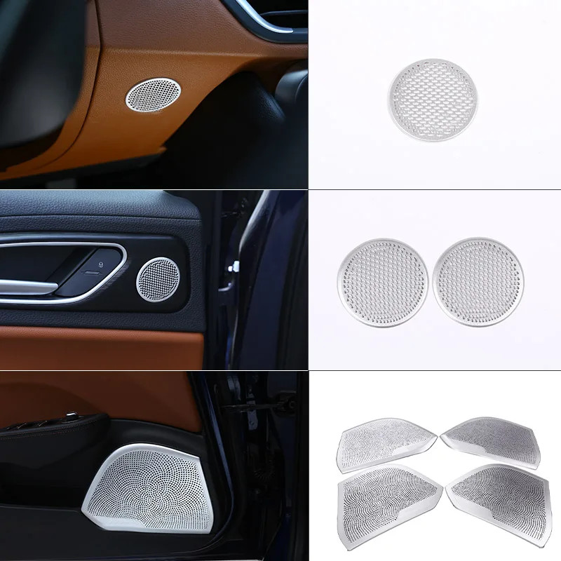 For Alfa Romeo Giulia 2017 2018 2019 2020 Aluminum Alloy Car Door Speaker Cover Trim Sticker Car In