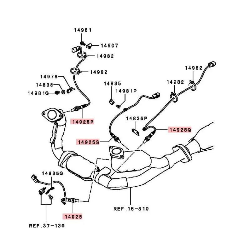 4PCS Engine Control Oxygen Sensor for Mitsubishi PAJERO MONTERO III 3rd IV 4th 6G75 3.8L MN158916 M