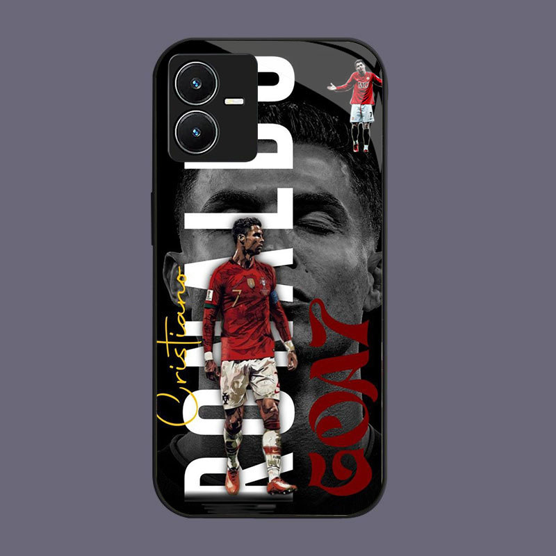 HK-24 ฟุตบอล star Ronaldo แก้ว KACA สําหรับ VIVO iQOO Y22 Y28 V25 Y35 Y22S Y55 Z6 Y75 5G