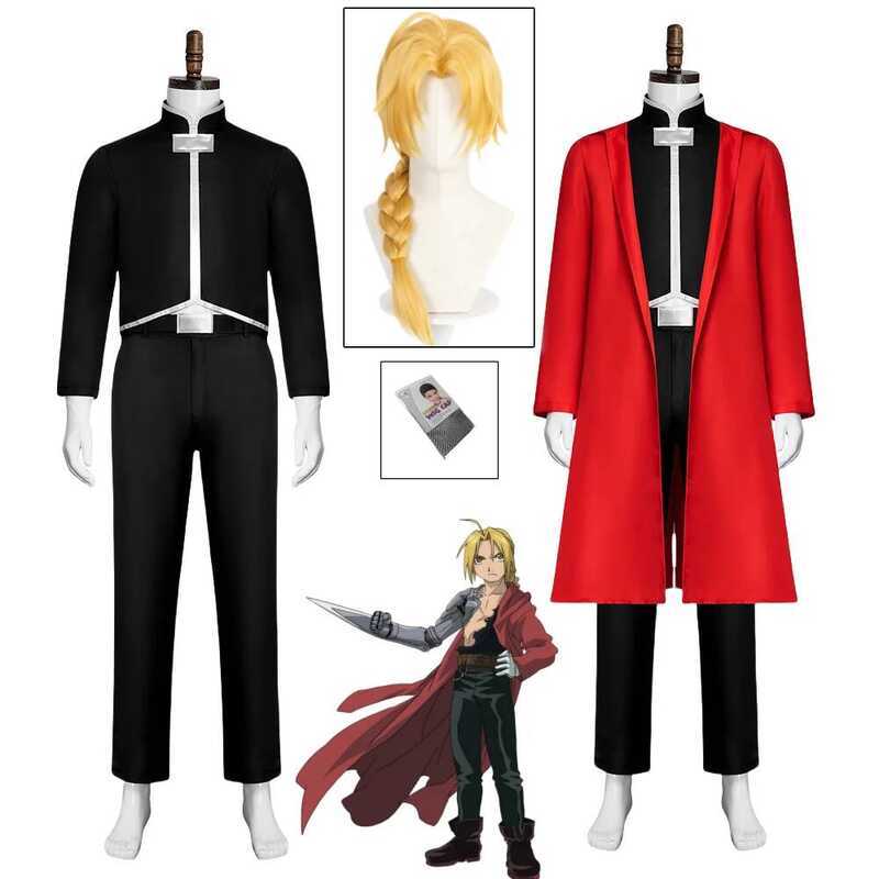 C Anime Cos Fullmetal Alchemist Eard Elric Cosplay Cs Red Outfit Halloween Christmas Uniform Custom