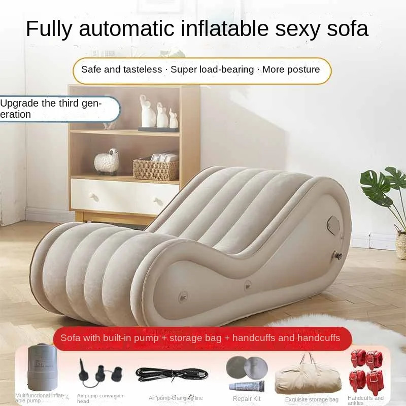 One-click inflatable sofa, lounge chair, leisure outdoor portable sofa, home air bed, fun bed, lazy