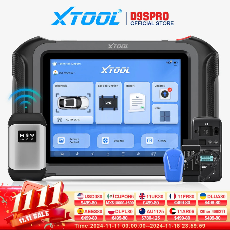 XTOOL D9S PRO D9 PRO Car Diagnostic Tools ECU Online Programming Bidirectional Scanner 42 Resets Ke