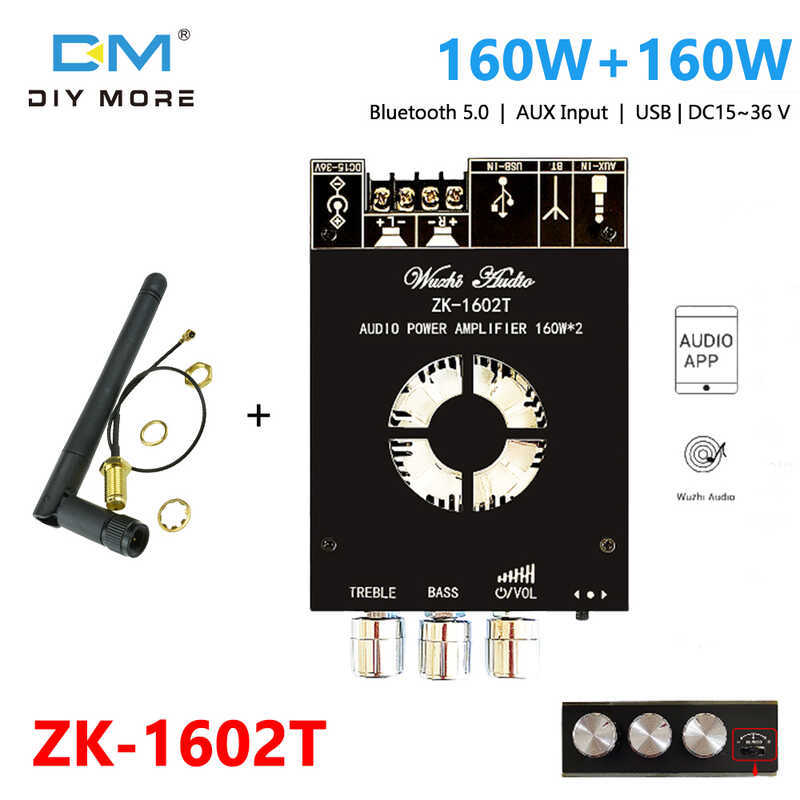 [ของแท้ 100% ]diymore ZK-1602T TDA7498E 160WX2 การปรับสูงและต่ําเครื่องขยายเสียงบลูทูธโมดูลบอร์ด