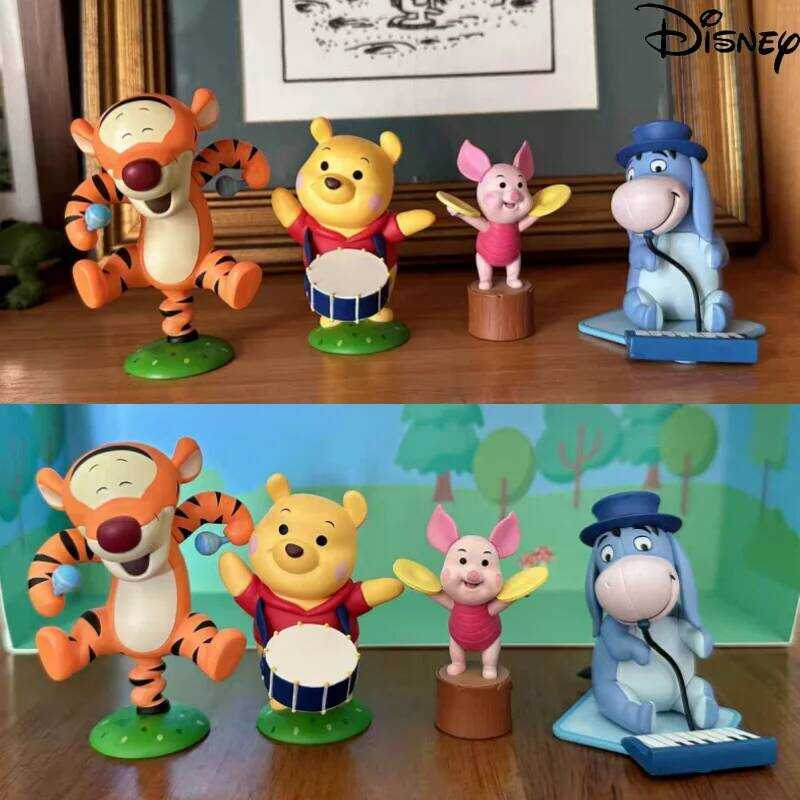 C Cartoon Figure Bear Tigger Eeyore Piglet Winnie The Model Collection Decoration Toys Christmas Bi