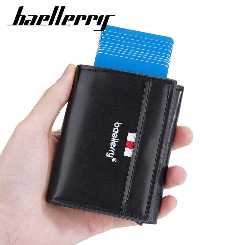 Baellerry Mens Card Holder Europe America RFID ลด 30% Multi-Card Slot Wallet Bottom Push Bullet Card