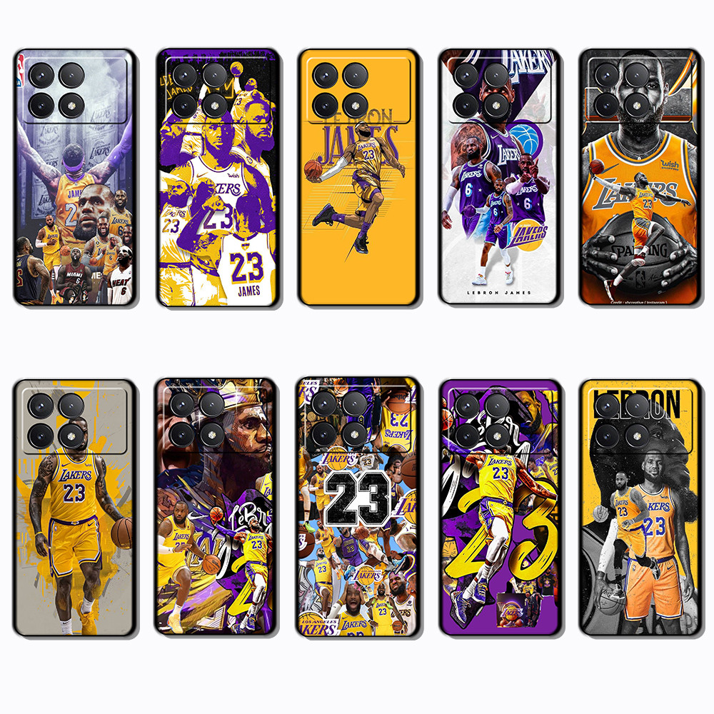 เคสโทรศัพท์สีดํานุ่มสําหรับ Xiaomi Redmi K70E K60 k70 POCO F5 X6 F6 Pro FG12 LeBron James ปลอก Anti 