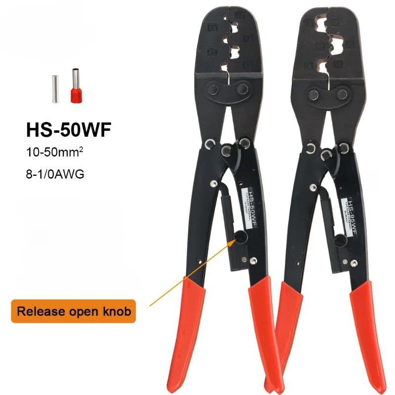 on-Insulated Terminals Crimping Pliers HS-50WF Tube Bootlace Cable Connectors Ferrules Crimper rach