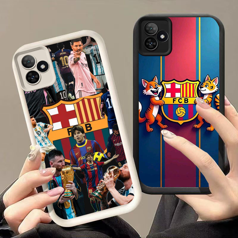 DK-62 FC Barcelona โลโก้ซิลิโคนปลอกสีดําและสีขาวสําหรับ Realme Narzo หมายเหตุ C63 C53 SE N53 6 C61 N