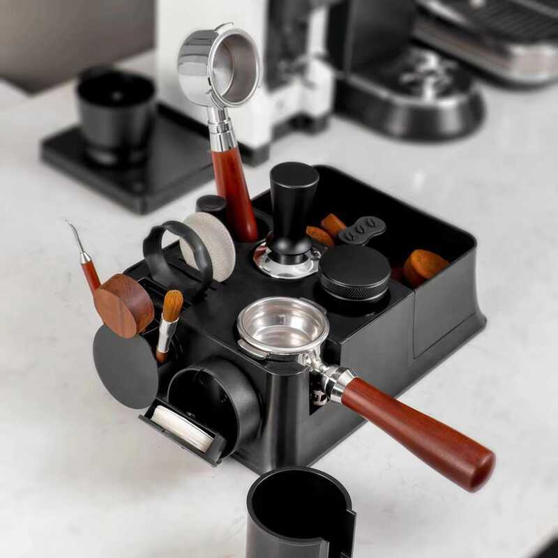 Newfamei Tamper Mat Stand 51/54/58 มม.มัลติฟังก์ชั่กาแฟ Tamping Station สําหรับเคาน์เตอร์ Espresso เ