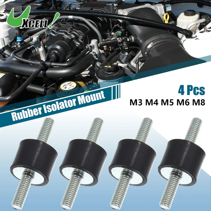 UXCELL 4pcs M3 M4 M5 M6 M8 Car Anti Vibration Rubber Isolator Damper 10x10mm 15x10mm 15x20mm 20x8mm