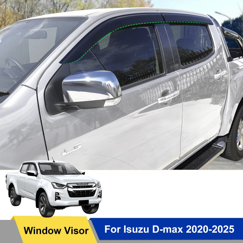 For Isuzu D-max Dmax 2020-2025 Car Window Door Visor Weathershield Vent Sun Rain Guard Deflector 4P